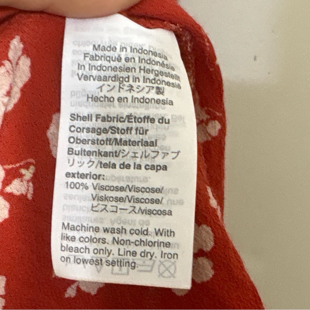 Madewell Happy Hibiscus Ruffle Wrap Midi Skirt Red Floral 2 Cottagecore Boho - Picture 10 of 12